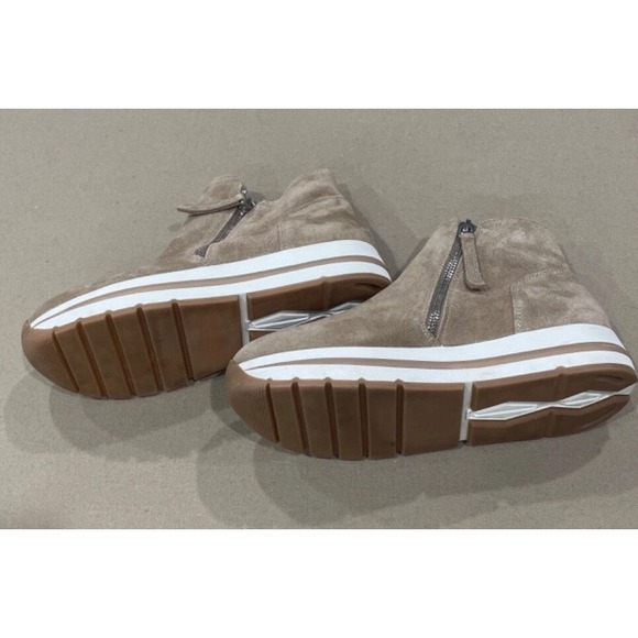 Steve Madden Glided Unit Leather Platform High-Top Sneaker Beige Women's 8.5M - Picture 6 of 7